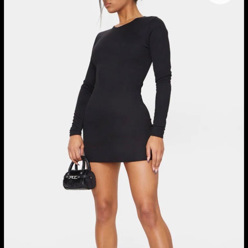 Prettylittlething black bodycon dress size 12 little black dress